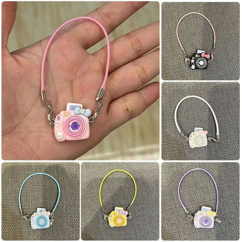 Labubu Bag Mini DIY Camera Dress Up Plush Toy For Cm Doll Hanging Neck Accessories Dollhouse Pendant