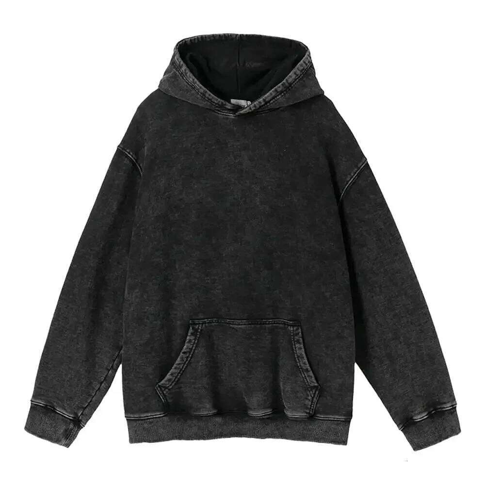 Retro Washed Hoodie: Genderless Trendy Streetwear Sweater with Soft Fabrication