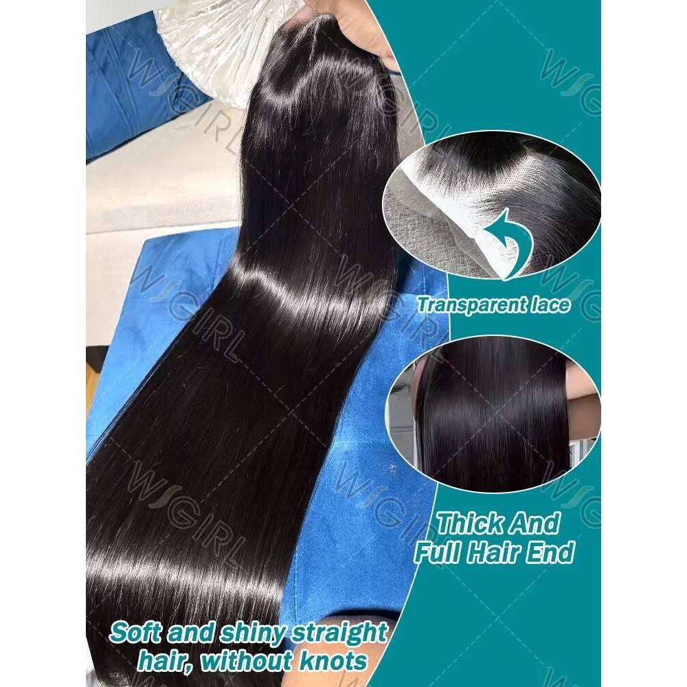 Wigirl 220% HD 13x6 Bone Straight 30 40 Inch Front Human Hair 13x4 Lace Frontal Wig 5x5 Glueless Closure Wigs For Women