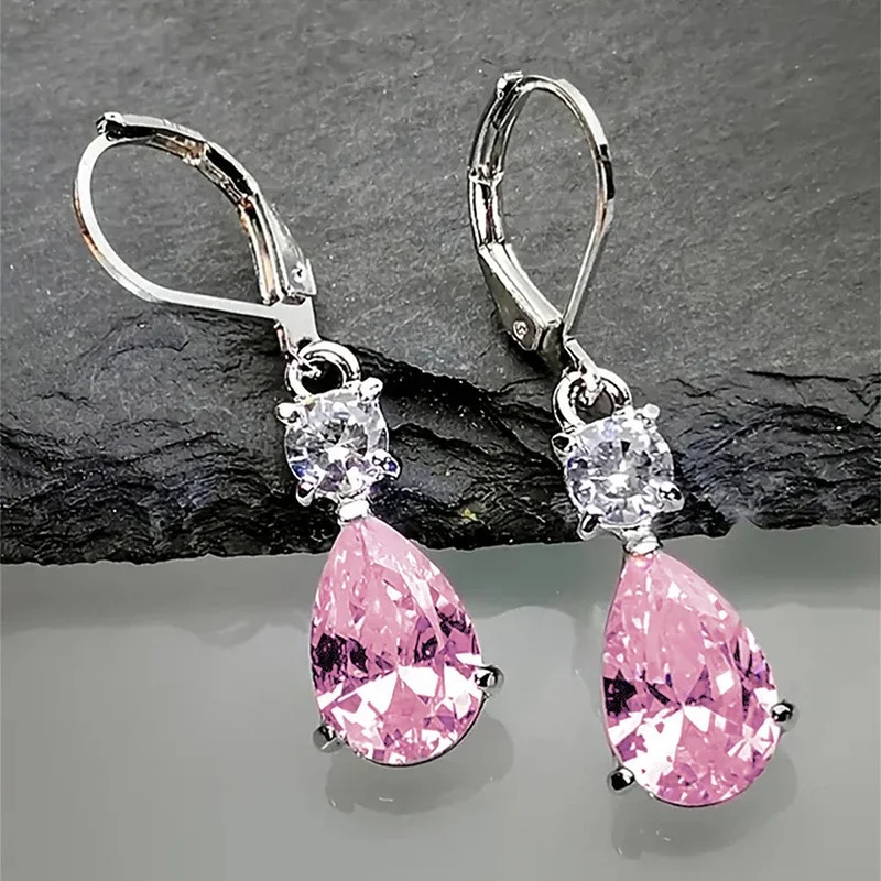 CAOSHI Gorgeous Bright Zirconia Pendant Earrings Female Trendy Wedding Ceremony Accessories Silver Color Jewelry for Lady 250617