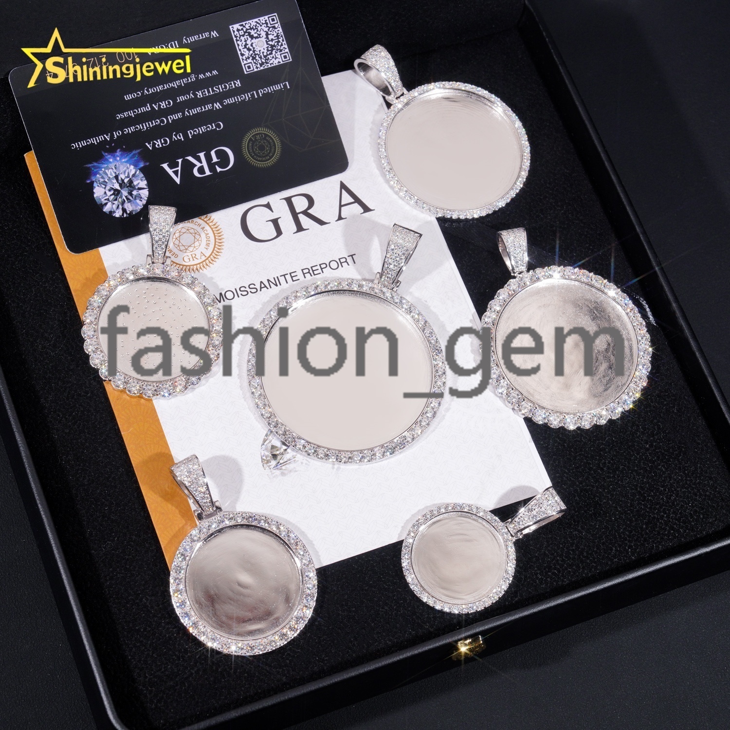 Ready to Ship Moissanite Memory Pendant S925 Gold Plated Moissanite Pass Diamond Test Moissanite Hip Hop Jewelry