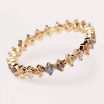 Sage Style Colorful Zircon Ring, Light Luxury INS Niche Design, Simple and High-end Versatile Ring