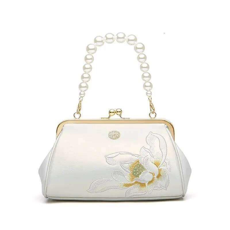 2024 New Chinese Style Embroidery Cheongsam Boston Mother Crossbody Middle-Aged Women Minaudiere Bowling Shoulder Bag