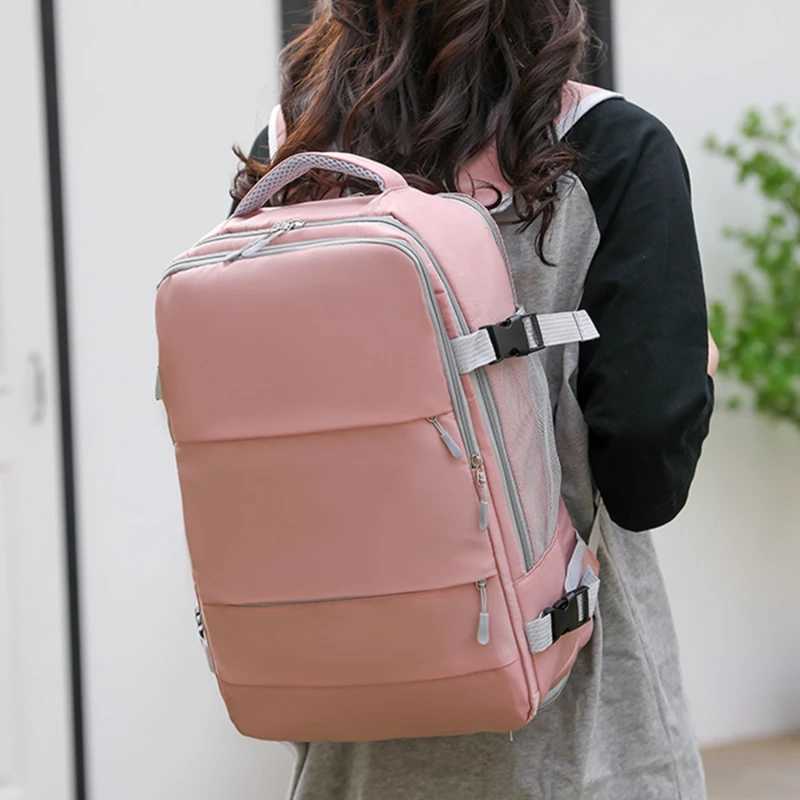 Travel Backpack Women Large Capacity Waterproof Anti-Theft Casual Daypack Bag with Luggage Strap USB Charging Port Backpacks W250618