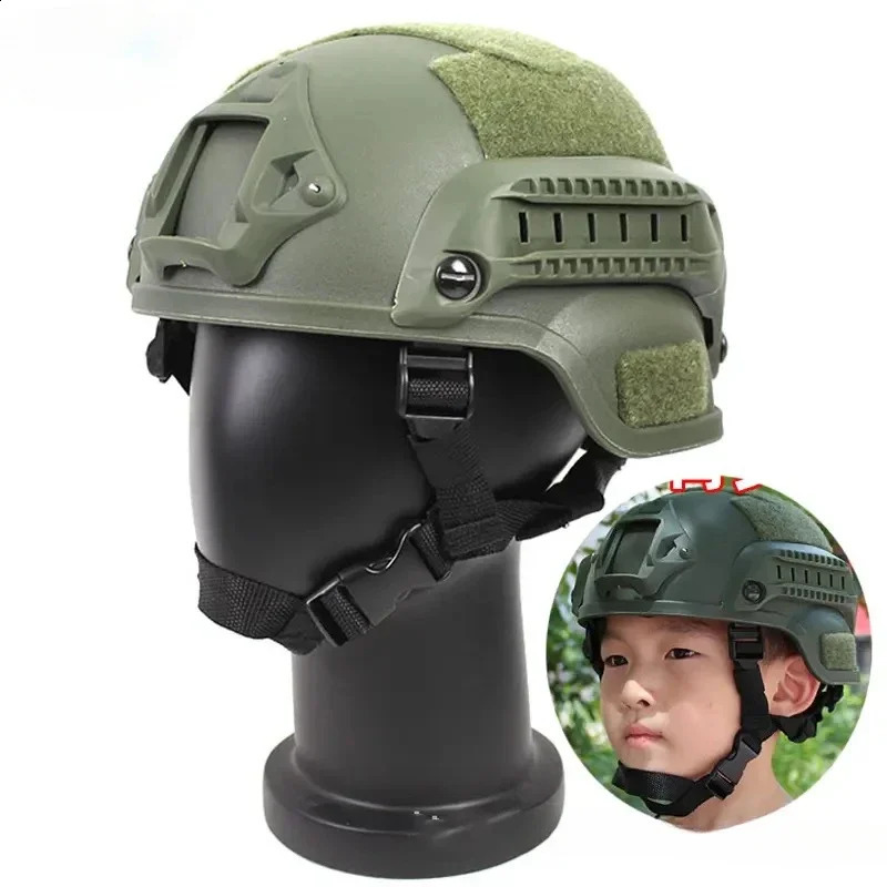 Kids MICH2000 Helmet Childrens CS War Game Lightweight Protective Helmets Outdoor Sports Combat Safety Tactical Gear 250611
