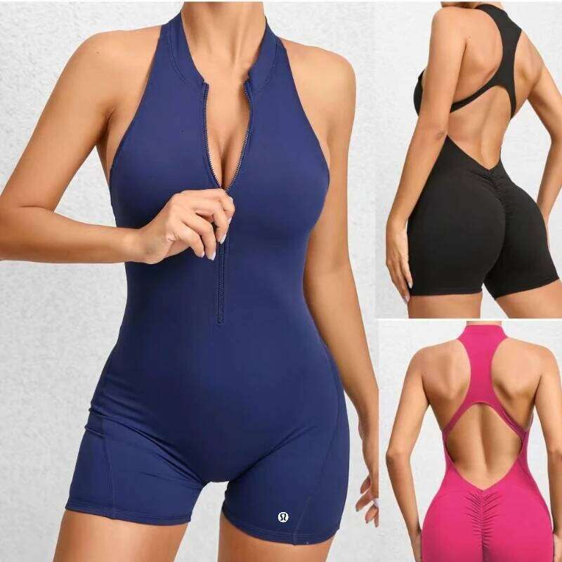 Nueva V-zip mono las mujeres de fiess ropa deportiva sin espalda tre deportivo
