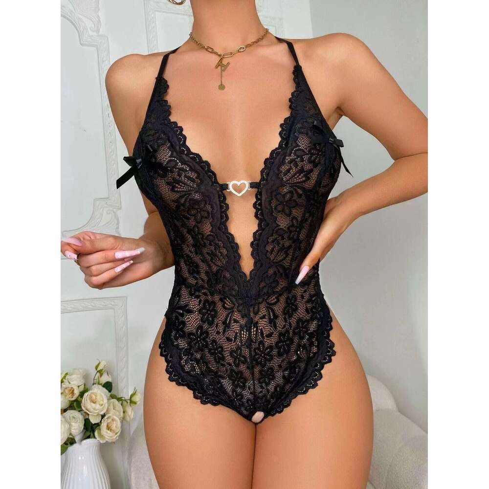 Sexy Lingerie Lingerie New Lace See-Through Crotchless Bodysuit Sexy Sleepwear For Women Women Lingerie