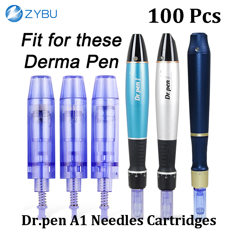 Dr pen A1 Nano Micro Needles Cartridge 100Pcs Dermapen Rechargeable Derma Needle microneedling needles MTS Bayonet Tips 9/12/24/36/42 Pin nano