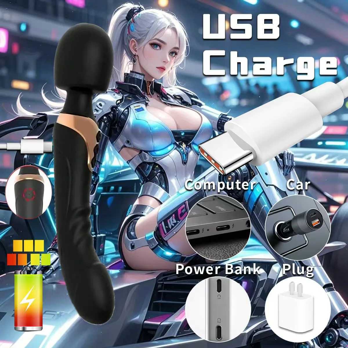 Dual Motor Silicone Vibrator Magic Wand G-spot Sex Toy Powerful Massager for Women Clitoris Stimulator for Adults 18+ XJ250618