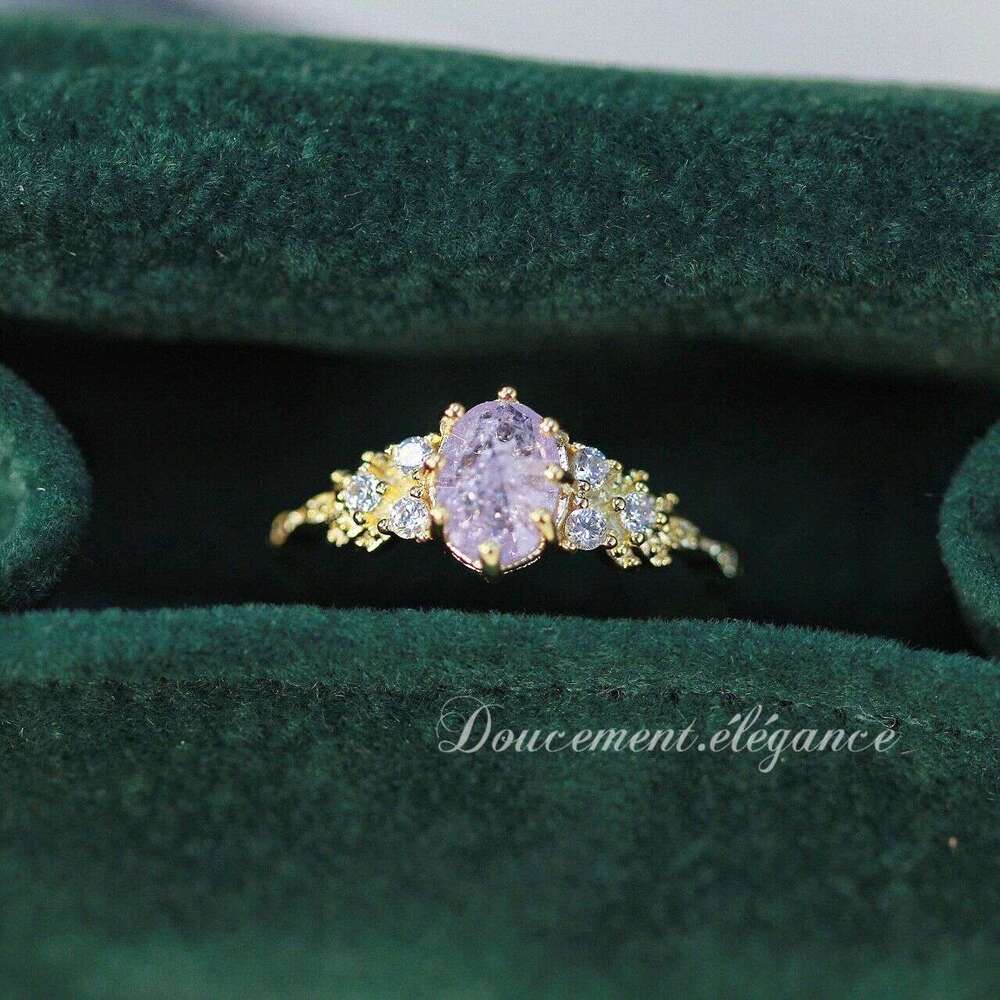 Haze Smoke Rain" Christmas Limited Edition Light Luxury 14k Gold Plated Ultra Exquisite Niche Fashion Ring