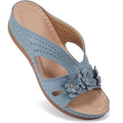 Plus Size Floral Wedge 2025 New Casual Beach Peep Open Toe Sandals