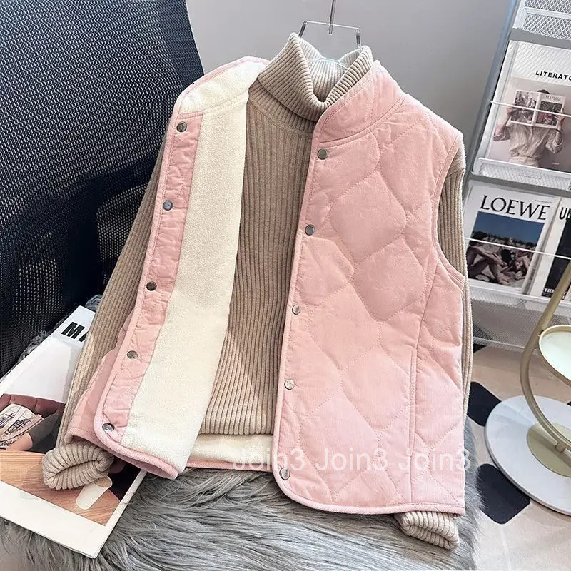 Lady Giletes Half Slim Fit Short Elegant Cold Autumn Classic Working Womens Padded Cotton Vests Youthful Pretty Warm Cheap