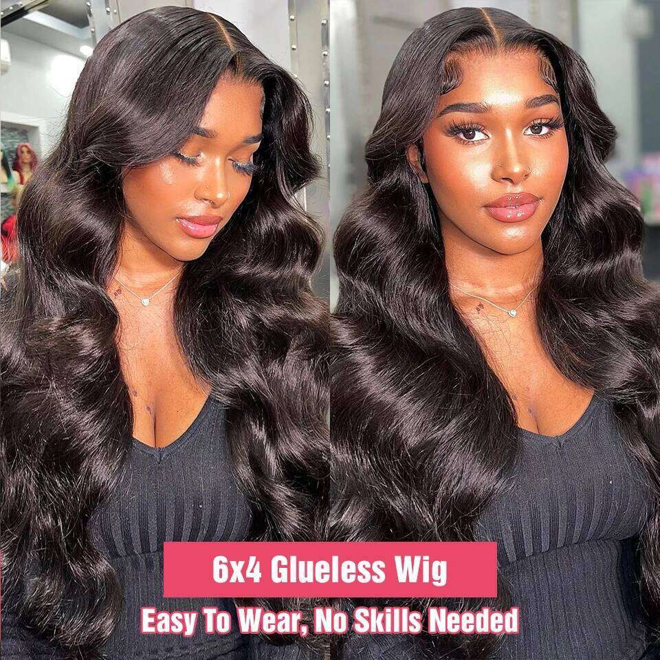 Easy and Go Body Wave 6x4 5x5 Closure Glueless Wig Human Hair Ready To Wear Cut Pre plucked 13x4 Lace Wigs