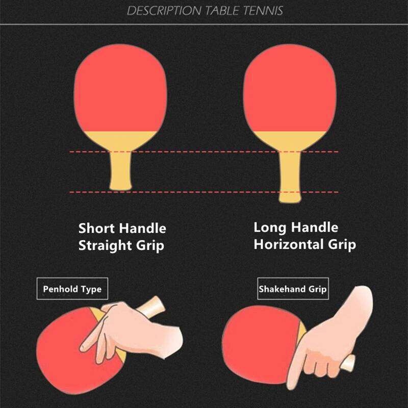 1PC Professional Tennis Table Ping Pong Racket Short Long Handle Rubber Carbon Blade Pimples-in Pingpong Paddle with Case