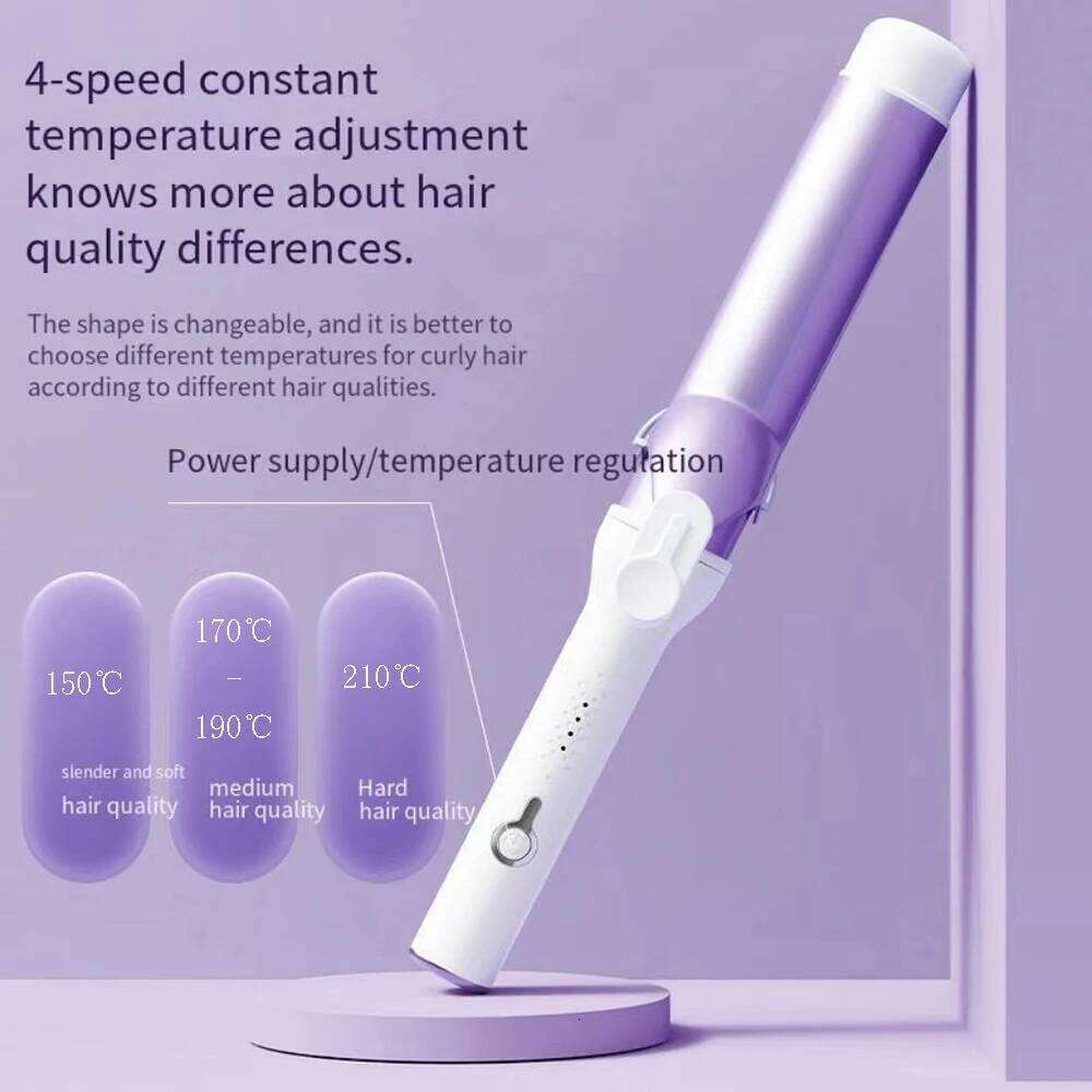 Women Professional 40Mm Ceramic Swivel Curling Iron Big Wave Electric Curler Hair Styling Tool