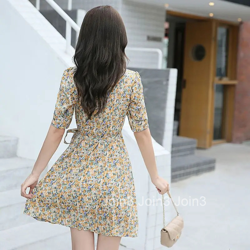 Female Dresses 2025 Flower Clothing Bandage Womens Dress Holiday Floral Fancy Midi Outfits New In One-piece Xl Cheap Casual Hot