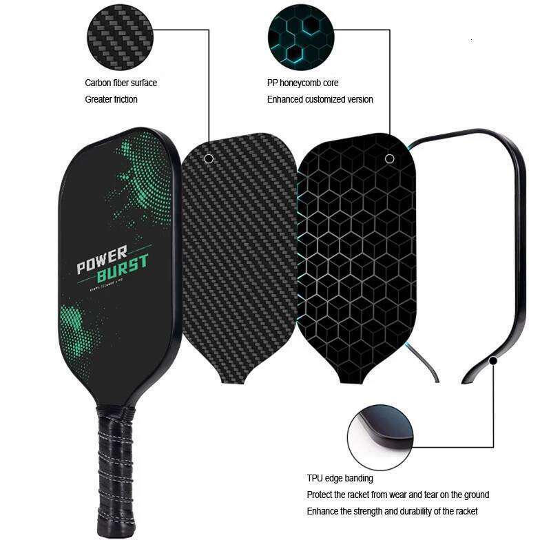 Professional T300 Carbon Fiber Pickleball Paddle, Ultra-Lightweight Design, Shock Absorption Grip, High-performance tennis racket