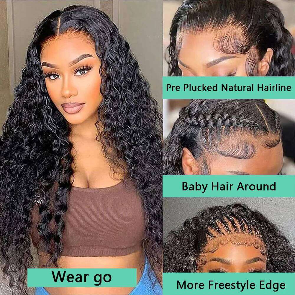 30 Inch Water Wave Wig Ready To Wear 6X4 Glueless Brazilian Human Hair Wigs PreCut For Women