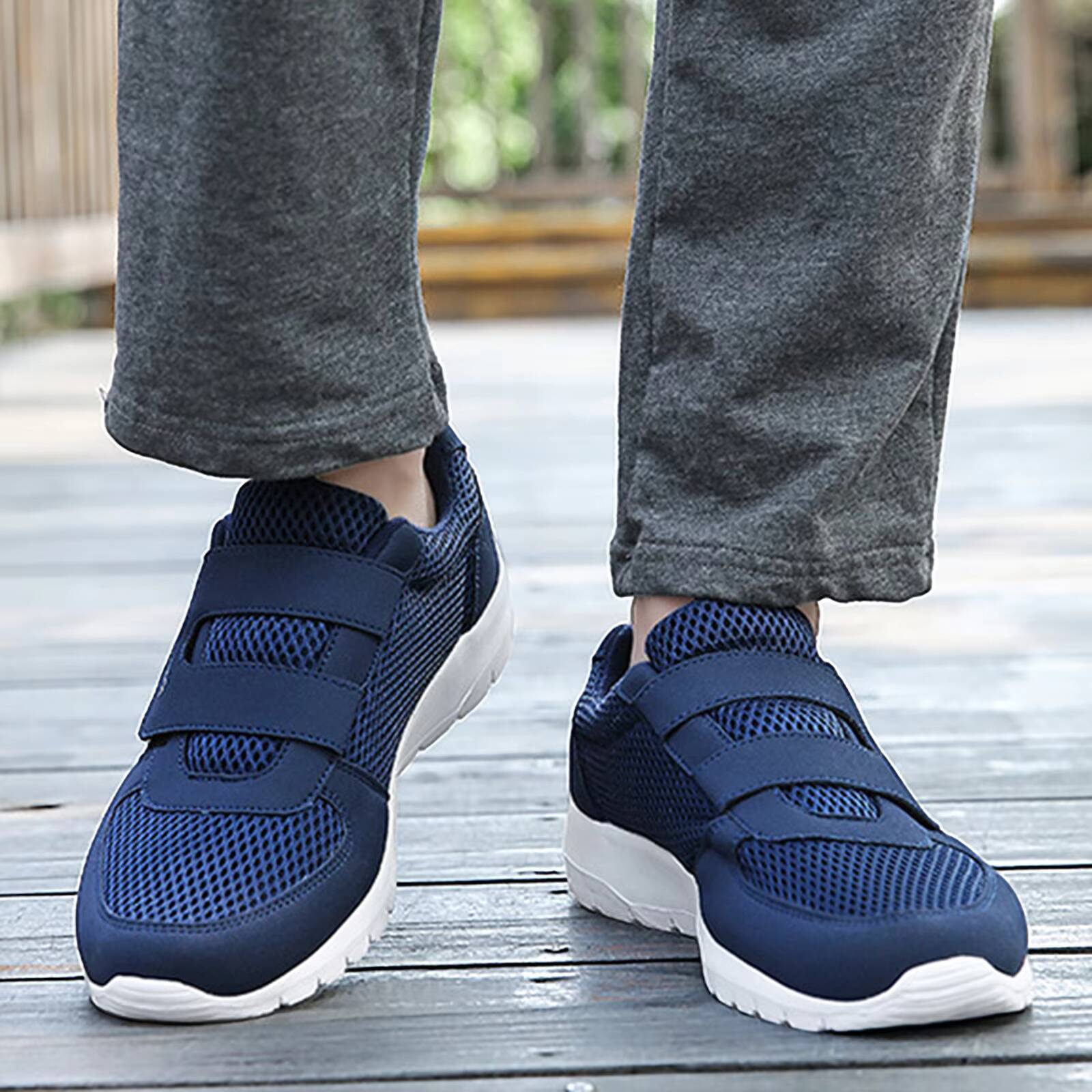Men Casual Shoes S Hook Loop Sneaker Solid Color Fly Woven Breathable Running Soft Sole Air Mesh Flat Bottom Shoes For Men Sapatos Ddmysaturn