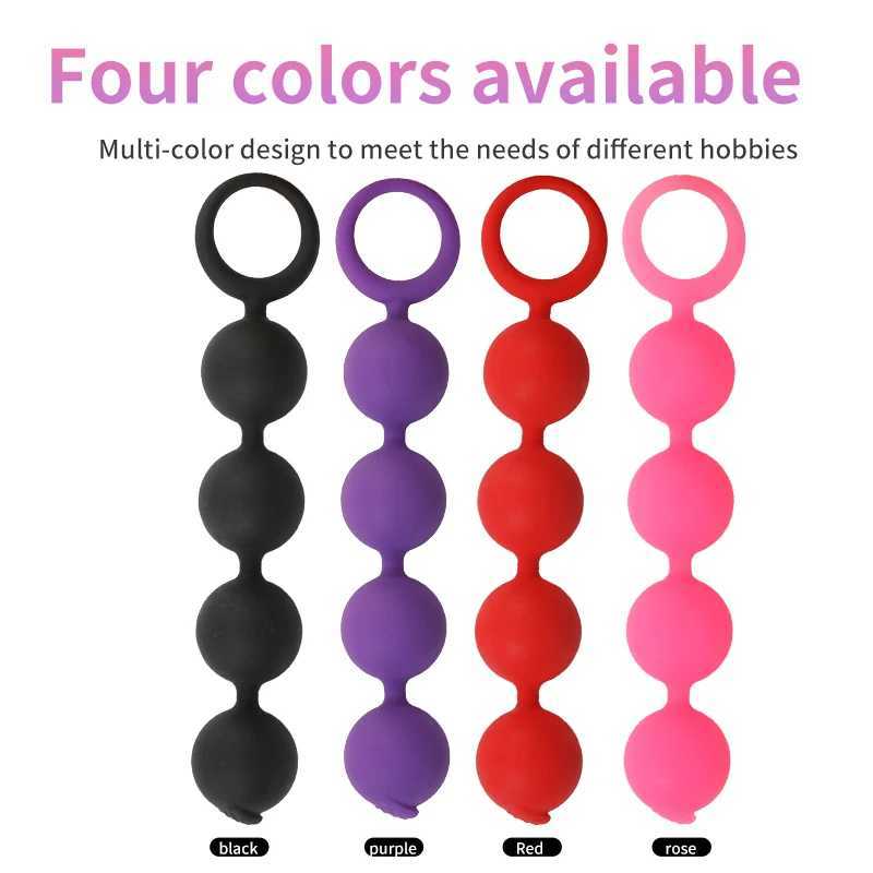 BDSM Silicone Big Anal Plug 4 Ball Anal Bead Anus Masturbation Butt Plug Erotic Flirt Sex Toy Prostate Massage for Men Women 18+ W250618