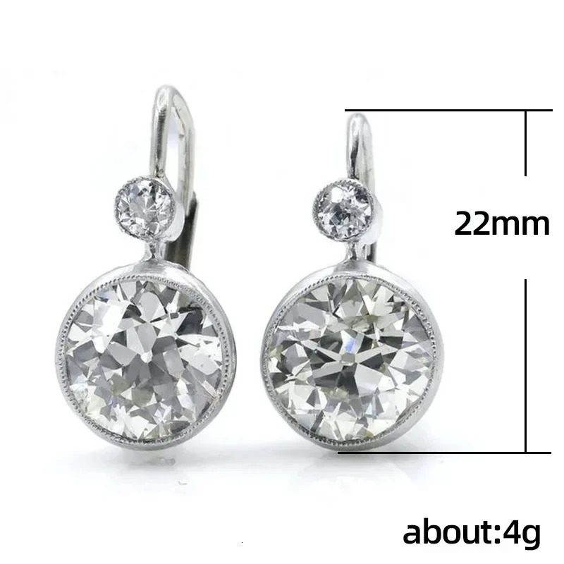 CAOSHI Fashion Women Simple Drop Earrings Silver Color Bright Round Zirconia Accessories Graceful Lady Engagement Jewelry 250617