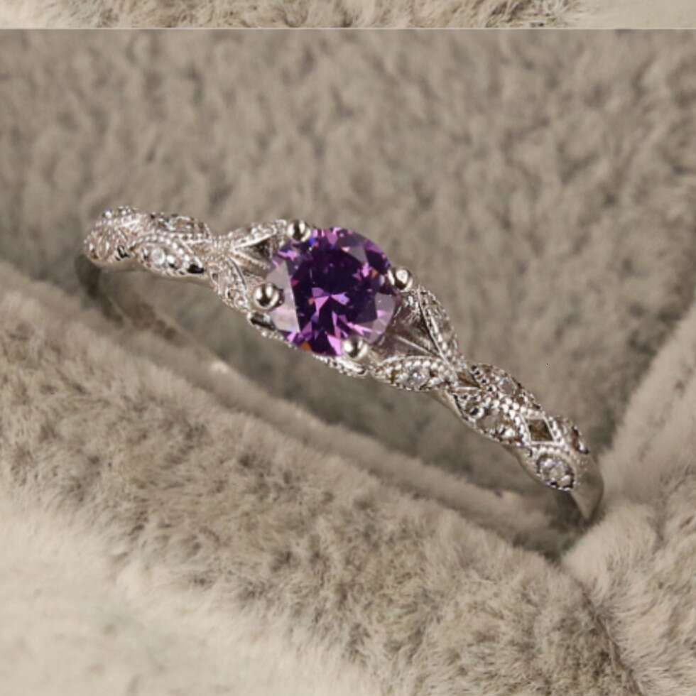 New Luxury Style Amethyst Zircon Women's Simple Fashion Ring