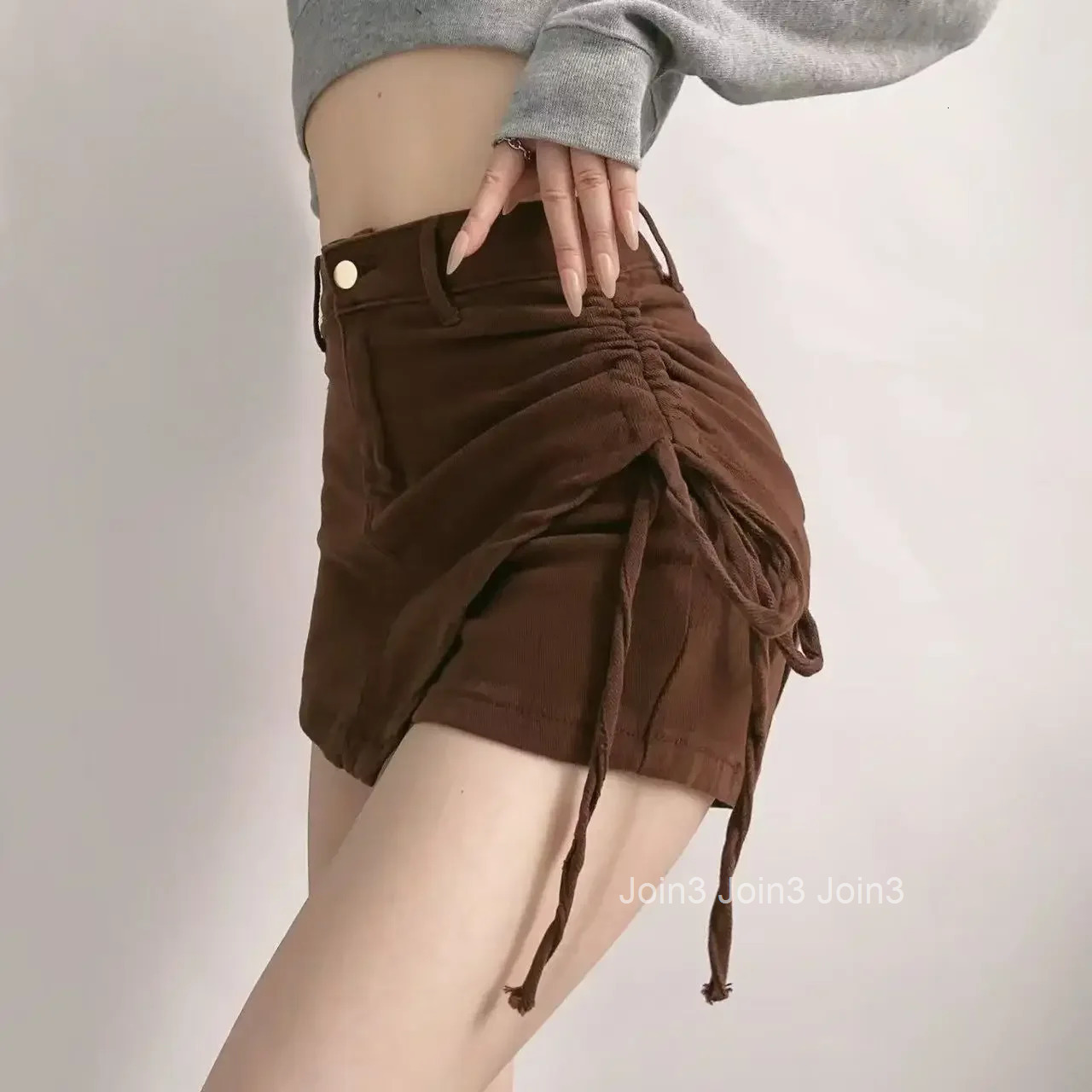 Tight Short Woman Skirt Gyaru Pants Chorts Skirts for Women Zipper High Waist Wrap Mini with Strings Korean Style Aesthetic V