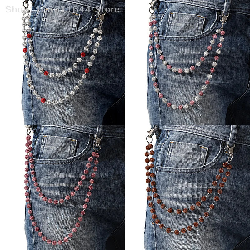 Hip-hop Pants Chains High-quality Ball Beads Waist Chains Simple Jeans Chain Fashion Pants Chain Clothing Accessories Gifts 250618