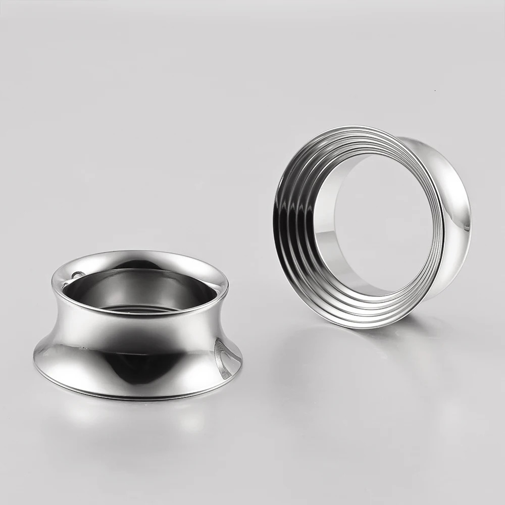 Doearko 2PCS Classic hollow spiral gauges Ear Plugs Tunnels Stainless Steel Ear Gauges Body Piercing Jewelry for women/men 250618