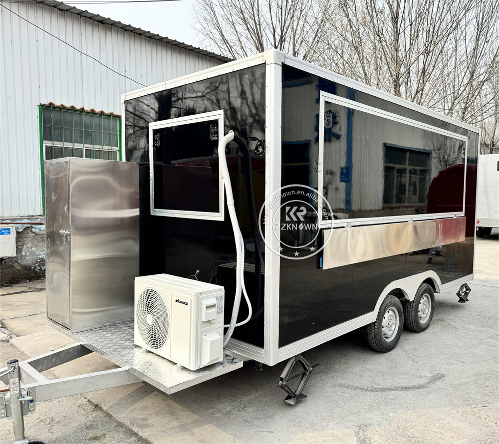 Outdoor Mobile Kitchen Food Trailer Hot Dog Cart Food Truck Mobile BBQ Catering Trailer With Kitchen Equipment