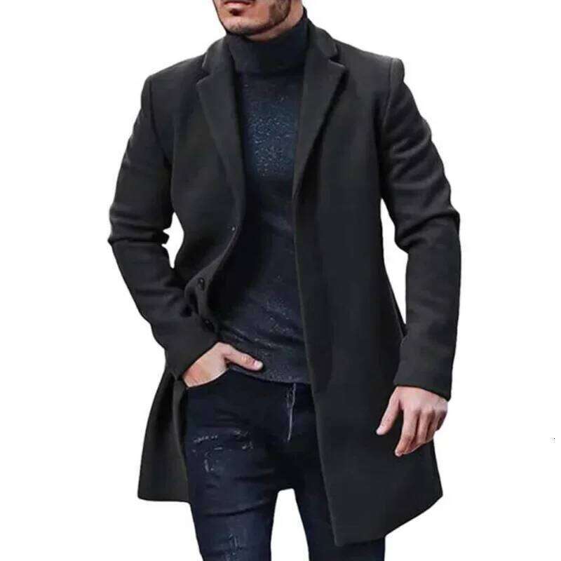 Men's New Wool Windbreaker - Stylish Trench Coat for Autumn/Winter