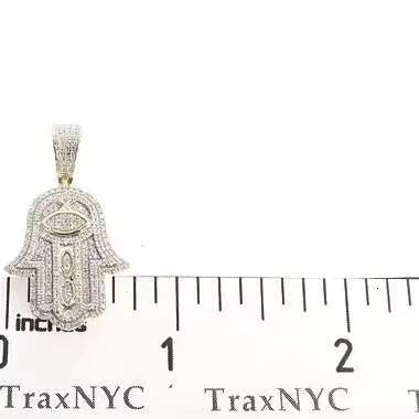 10K Gold VVS Diamond Fatima Hamsa Hand Pendant New Design Luxury Ice Good Luck Necklace with Moissanite Charms Hip Hop Style