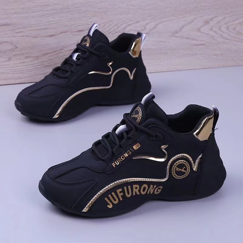 Unisex Sneakers Spring and Autumn Leather Sports Casual Dad Couple Style Shoes for Women ddmythur