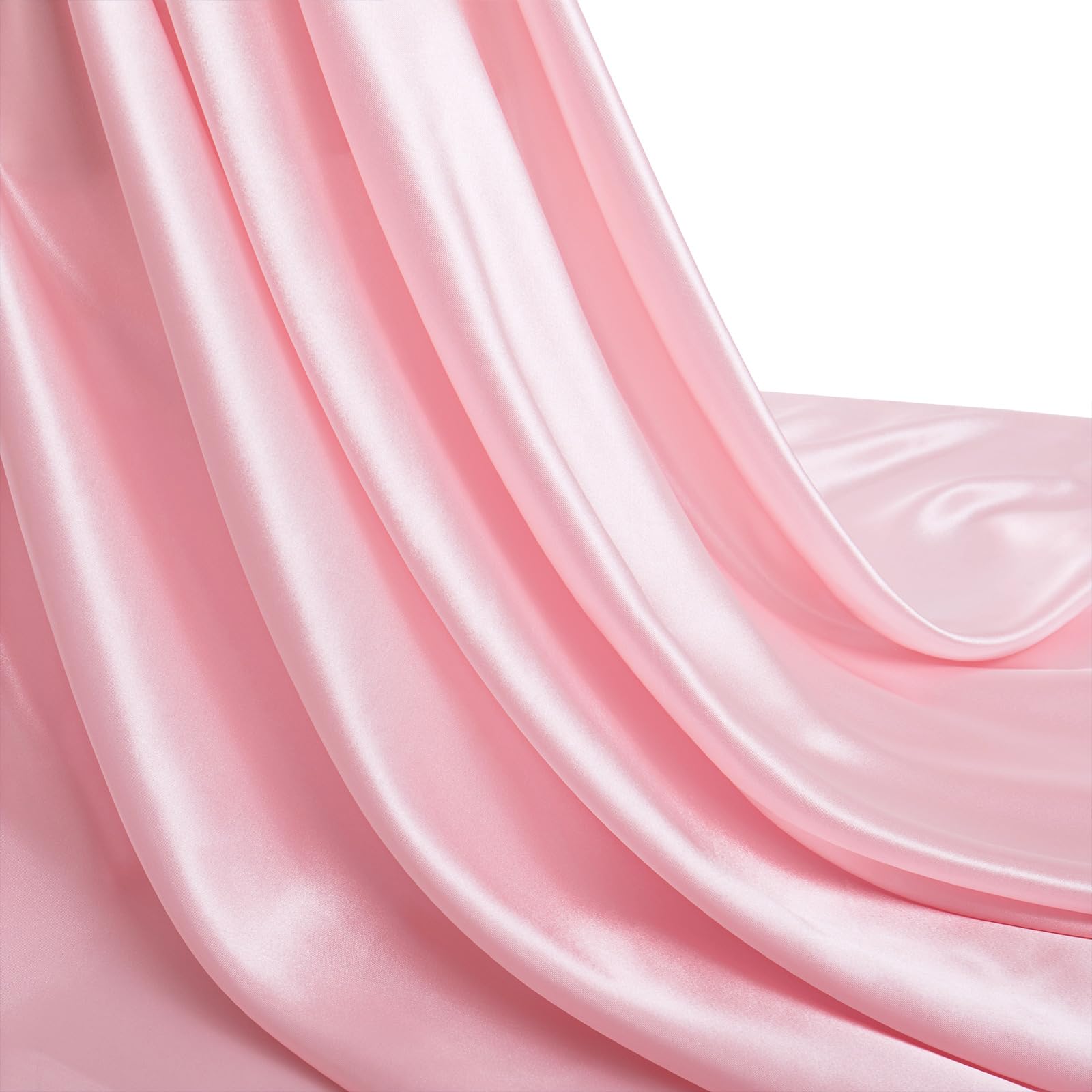 Silk Satin Fabric 5 Yards 55" Wide, Shiny and Soft Charmeuse Satin Fabric for Sewing Wedding Bridal Dress