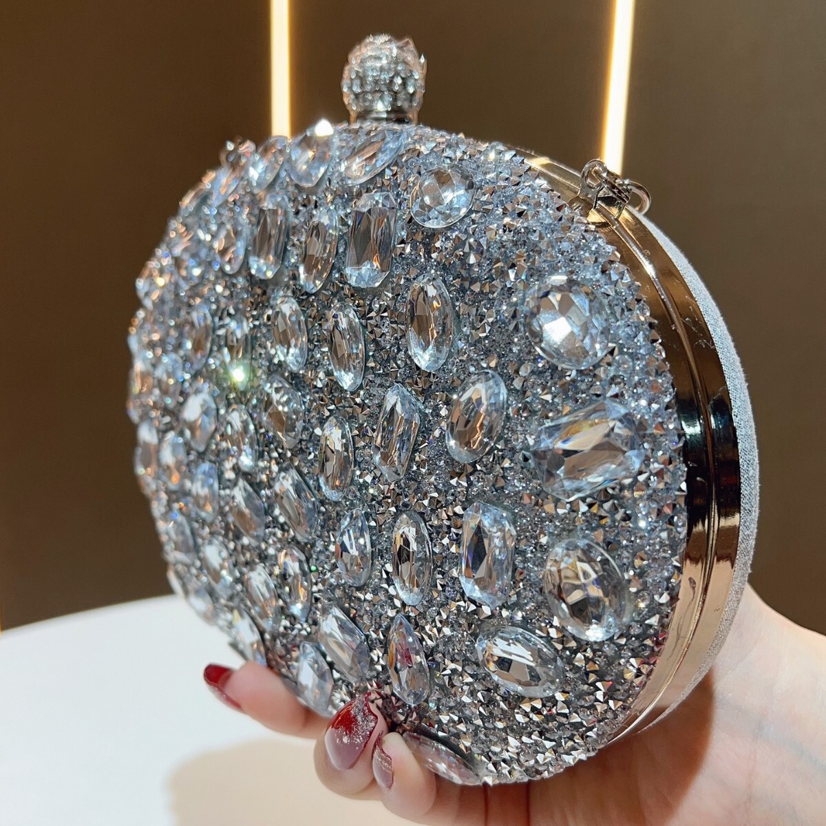 Free Shipping Designer's New Diamond Inlaid Evening Bag, Fashionable Banquet Women's Wallet, Luxury Bag, Handbag, Dress, Small Bag, All Diam