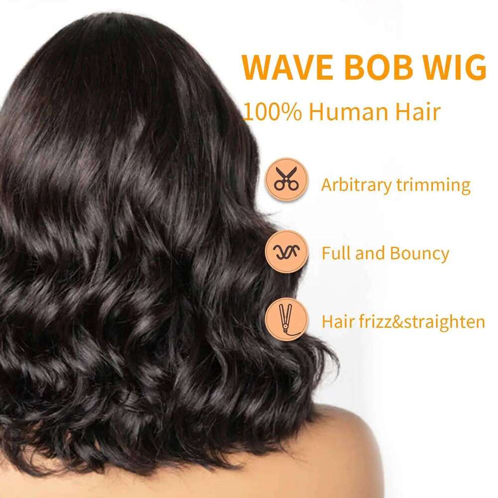 Layered Short Bob Wigs Human Hair Cut 5x5 HD Lace Closure Glueless Wig Pre Plucked Side Parted Natural Black