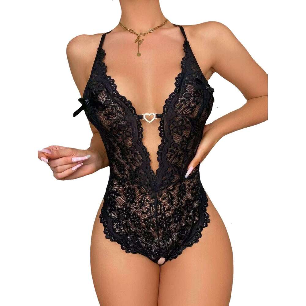 Sexy Lingerie Lingerie New Lace See-Through Crotchless Bodysuit Sexy Sleepwear For Women Women Lingerie