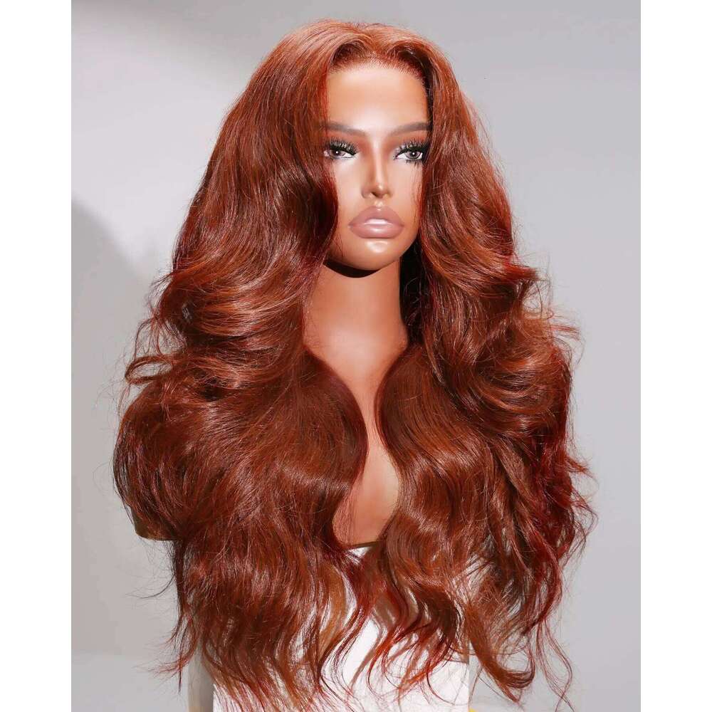 5x5 Reddish Brown Body Wave Closure Human Hair Ready to Go HD Frontal Wig Pre Cut Lace Glueless Brazilian