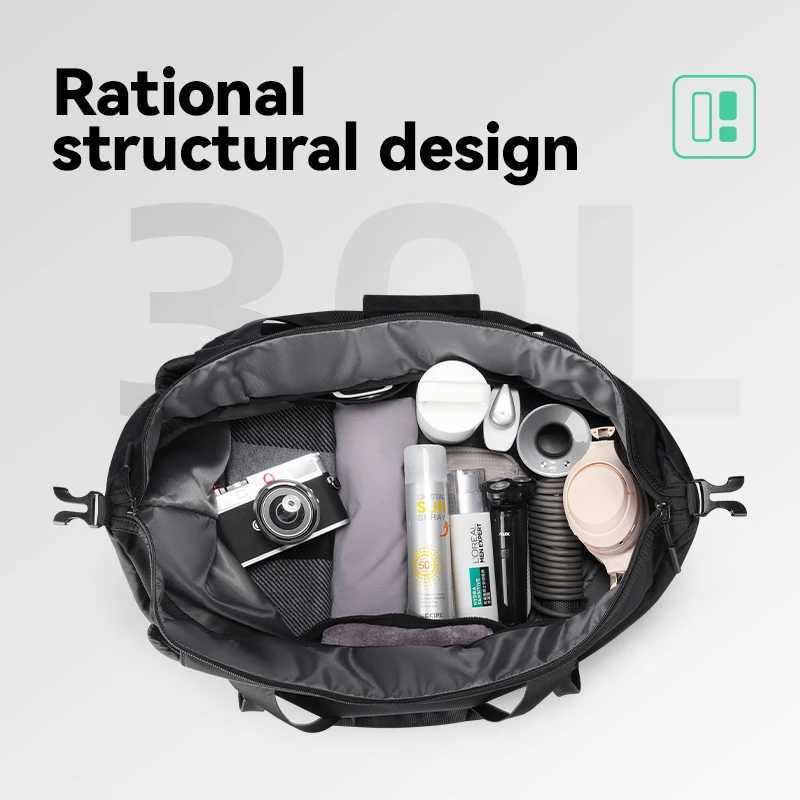Mark Ryden 30L Waterproof Travel Duffel Bag 3-in-1 Convertible Handbag for Men Women with Dry-Wet Separation W250618