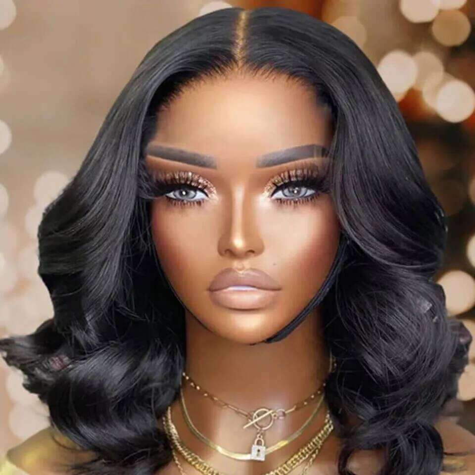 Glueless Plucked Pre Cut 5x5 HD Closure Human Hair Bob Upgraded No Glue Body Wave Lace Front Wigs
