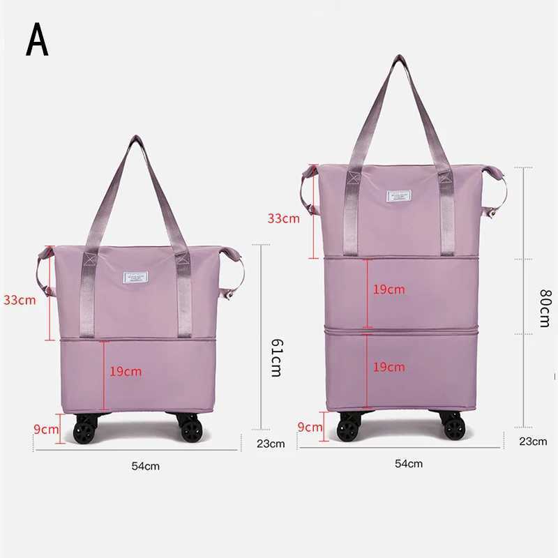 Wheel Travel Bag Dry Wet Separation Luggage Storage Bags Large Capacity Fitness Portable Short Trip Bag Detachable Wheels W250618