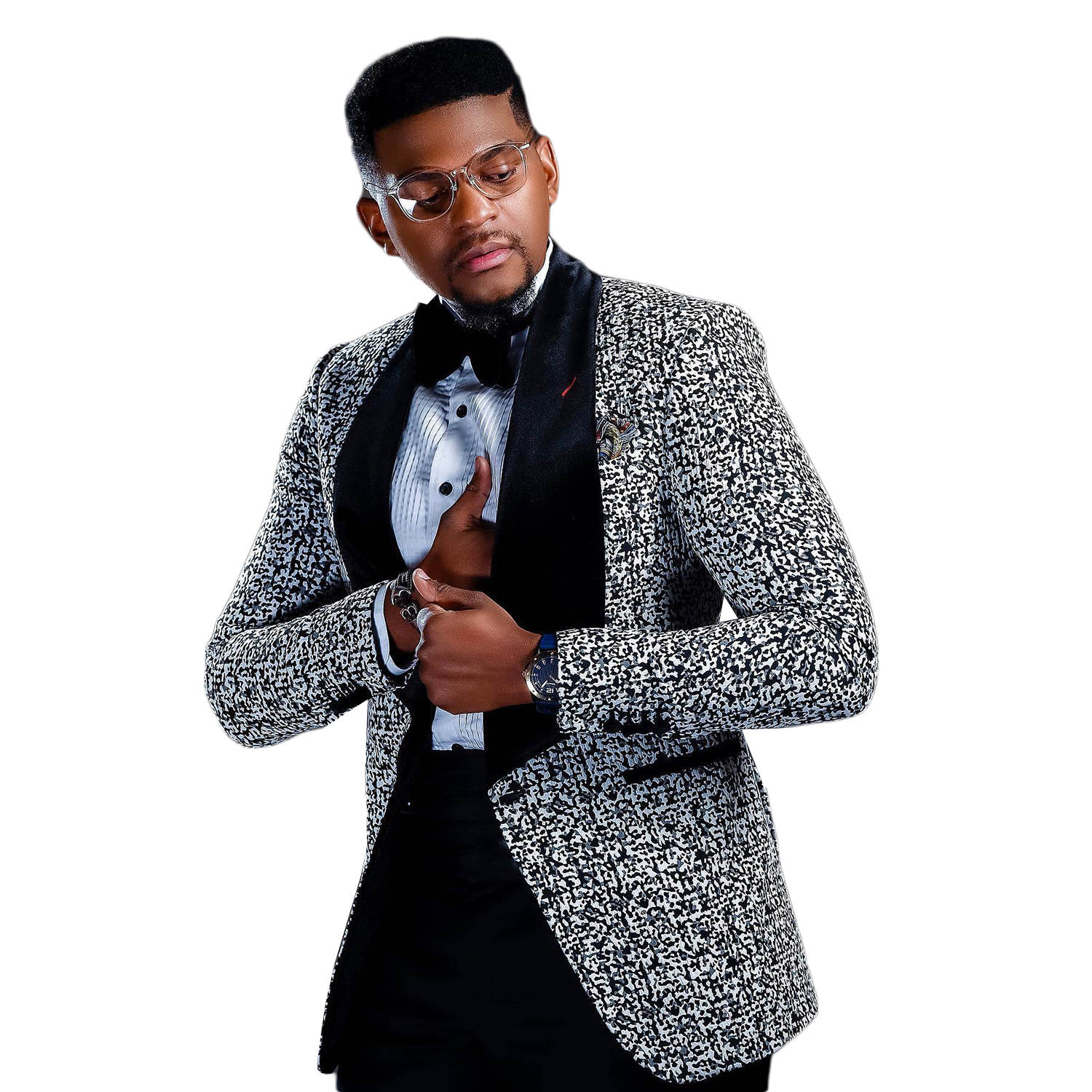 Luxury Men's Suits Tailored 2 Pieces Jacquard Blazer Pants One Button Wide Velvet Lapel Plus Size Tuxedo Plus Size para hombre Tailor Custom Made
