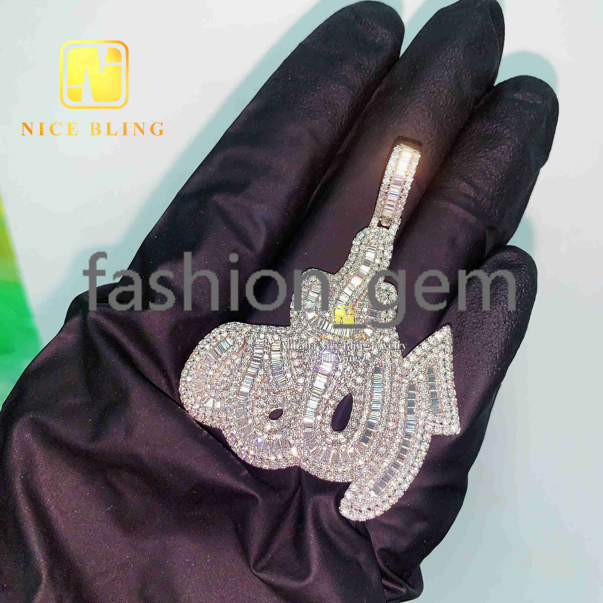 Protection Lucky Muslim Religious Jewelry Protection Allah Pendant 925 Silver Hip Hop Jewelry Custom Pendant Moissanite