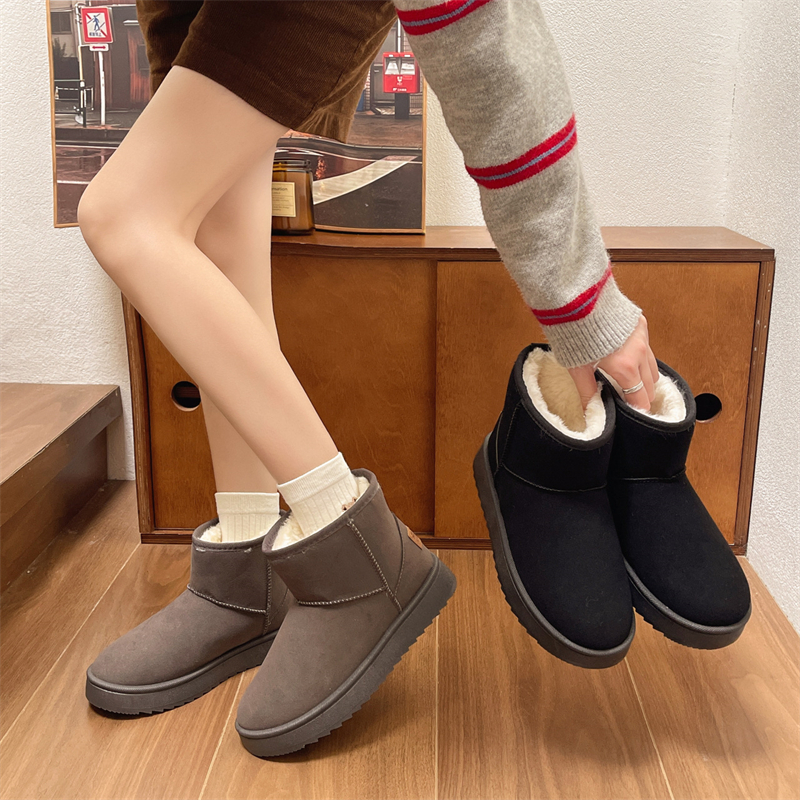 hot Free shipping designer Boots for woman winter cotton shoes keep warm anti slip Ankle Boots Fashion vintage casual snow boots black grey