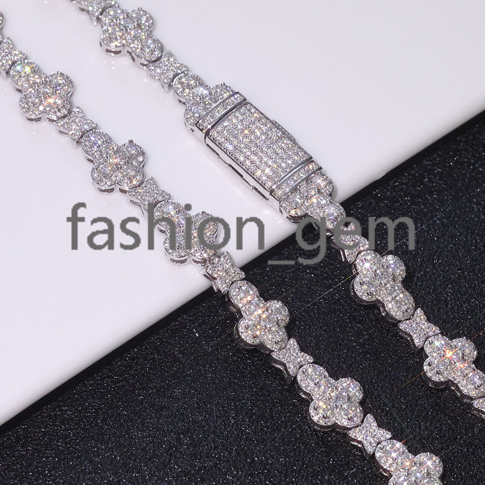 Moissanite Jewelry Cross Star Shaped Design Diamond Chain Can Pass Diamond Test 925 Sterling Silver Necklace for Men Women