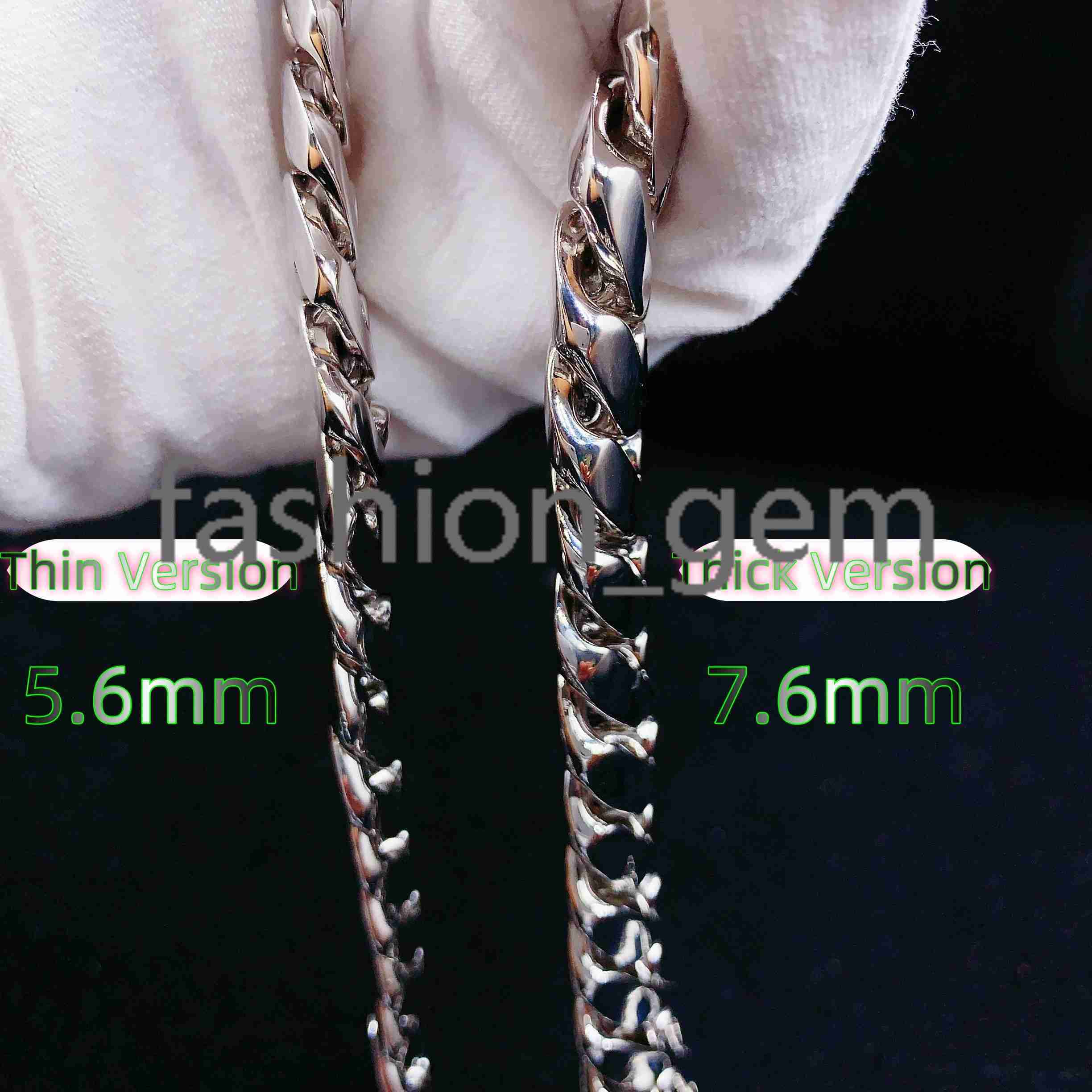 Jewelry Plain Cuban Chain VVS Moissanite Iced Out Box Cuban Link Chain Rapper Hip Hop Necklace Rock