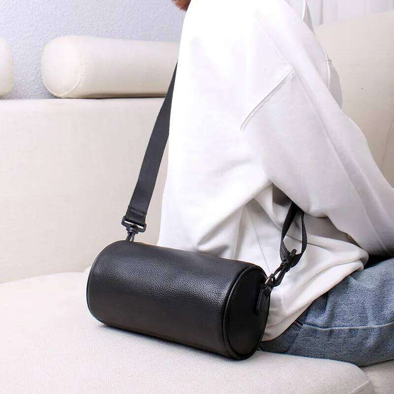 Ladies' Boston Cowhide Leather Cylindrical Shoulder Crossbody Bolsos Mujer Bags For Women Sac De Luxe Femme Kuromi