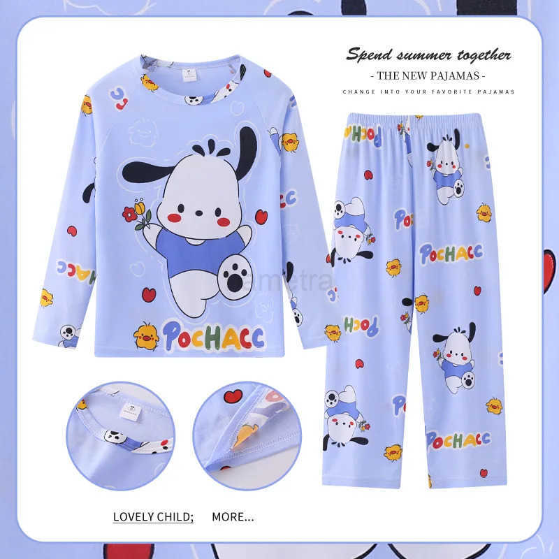 Sanrio Hello Kitty Children Pajama Sets Suitable Comfortable Soft Print Kids Night Clothing Set Colorful Casual Homewear Autumn Winter XJ250618XJ25061