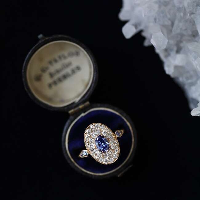 Velvet Waves II" Personality High-end Zurich Blue Full Zircon High Appearance Ring