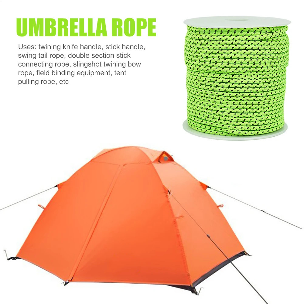 2050M Reflective Paracord Outdoor Emergency Rope Parachute Cord Durable Survival Umbrella Tent Lanyard Camping Clothesline 250611